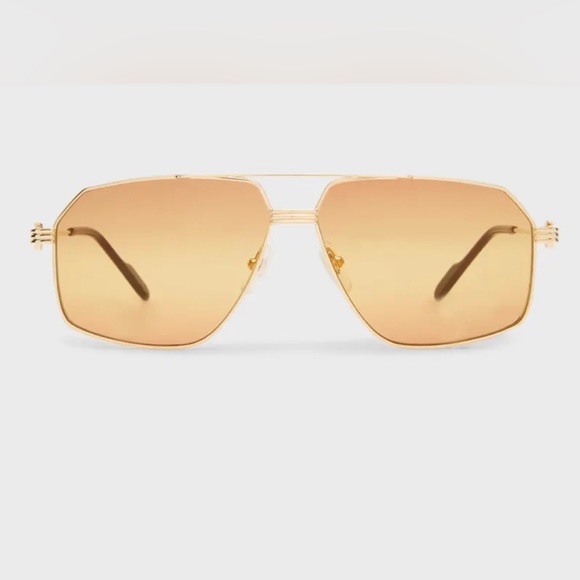 Cartier Men's Metal Aviator Sunglasses - Picture 1 of 9